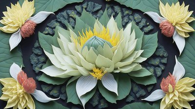mandala: éléments de nénuphars_04 - Josef Johann Michel