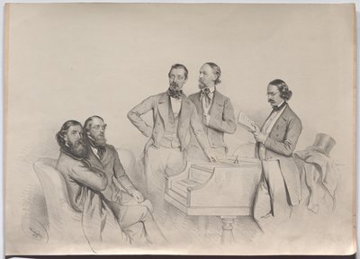 Compositeurs autrichiens : Heinrich Proch, Franz von Suppé, Karl Binder, Anton Emil Titl, Anton Maria Storch - Josef Kriehuber