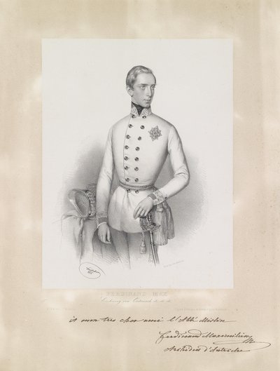 Portrait du jeune archiduc Ferdinand Maximilian en uniforme - Josef Kriehuber