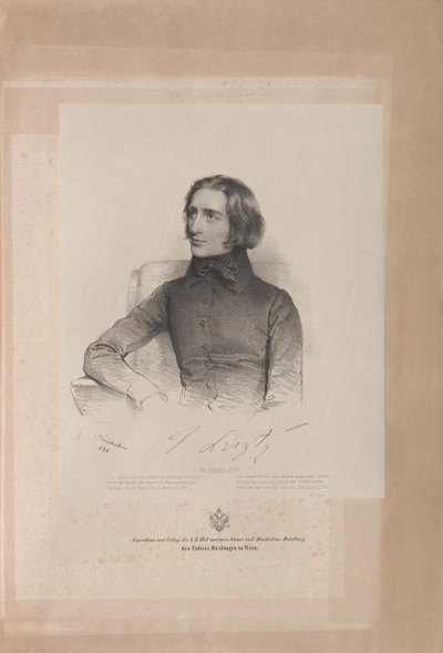 Portrait de Franz Liszt 1811-1886, 1838 - Josef Kriehuber