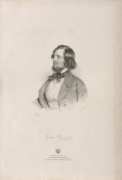 Portrait du flûtiste et compositeur Giulio Briccialdi 1818-1881, avant 1850 - Josef Kriehuber