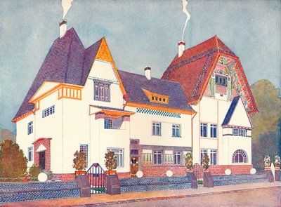 Maison à Darmstadt, conçue par le professeur Joseph Olbrich, vers 1900 1901-1902 - Josef Maria Olbrich