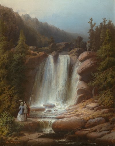 Cascade de la rivière Mumlava dans les Montagnes Géantes, 1850-53 - Josef Matj Navrátil