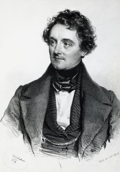 Portrait de Johann Nepomuk Eduard Ambrosius Nestroy (Vienne) - Josef Nikolaus Kriehuber
