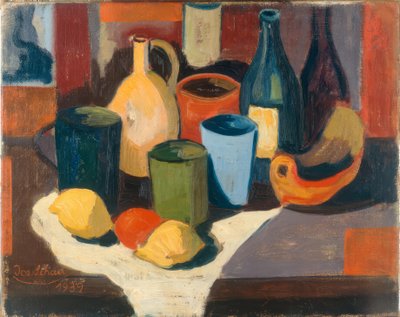 Nature morte avec cruches et fruits - Josef Scharl
