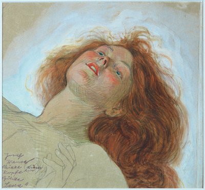 Esquisse pour la tête de Léda - Josef Wawra