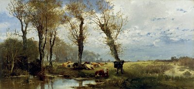 Paysage avec troupeau de bétail - Josef Wenglein