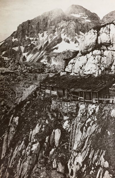 Album "Meine weltkriegs - Erinnerungen Front Sud-Ouest (Carinthie, Italie, Tyrol du Sud) 31/03/1915-12/11/1918 - Josef Zohles Wien": camp militaire en montagne - Josef Zohles