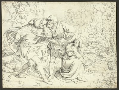 Les meurtriers de Geneviève prennent pitié - Josef von Führich