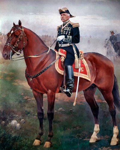 Portrait équestre de Porfirio Diaz (1828-1915), révolutionnaire et président mexicain - Josep Cusachs y Cusachs