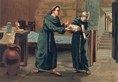 Roger Bacon envoyant son Magnum Opus au Pape - Josep or Jose Planella Coromina