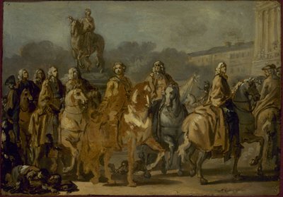 Inauguration de la statue de Louis XV, sur la place du même nom, par le corps de la Ville de Paris, 20 juin - Joseph Marie the Elder Vien