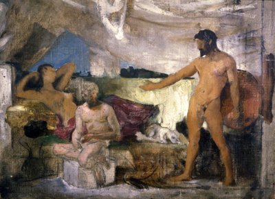 Guerre de Troie : Achille et Priam, roi de Troie, vers 1850 - Joseph Noel Sylvestre