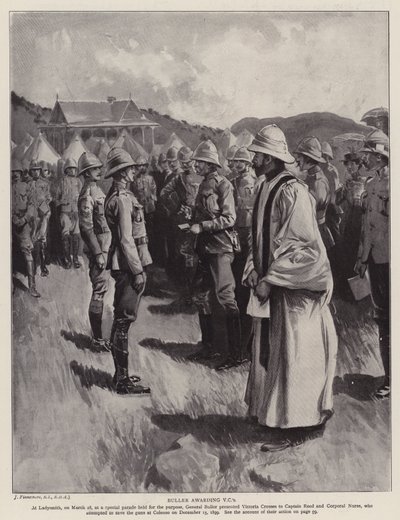 Buller décernant des VC (lithographie) - Joseph (after) Finnemore