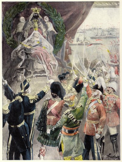 Personnage de la reine Victoria : Suprématie (lithographie en couleur) - Joseph (after) Finnemore