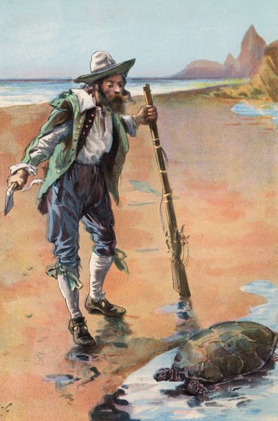 Robinson Crusoé : Je trouve une tortue - Joseph (after) Finnemore