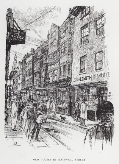 Vieilles maisons dans Holywell Street - Joseph (after) Pennell