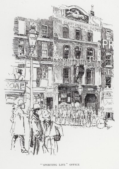 Bureau de "Sporting Life" (lithographie) - Joseph (after) Pennell