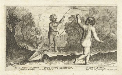 Enfants faisant voler un cerf-volant - Joseph Antoine Cochet