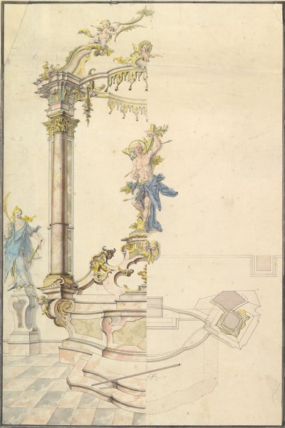 Conception pour un retable avec une figure de Saint Sébastien - Joseph Anton Feuchtmayer