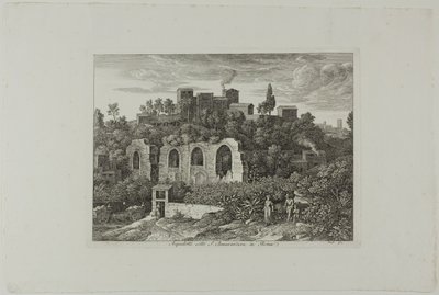 Aqueduc sous le monastère de Saint-Bonaventure à Rome, planche dix de Die Römische Ansichten - Joseph Anton Koch