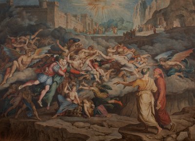 Dante et Virgile dans le deuxième cercle de l