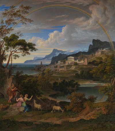 Paysage héroïque avec arc-en-ciel - Joseph Anton Koch