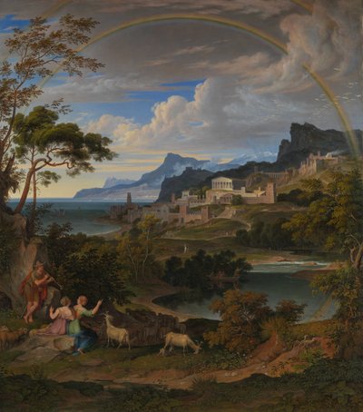 Paysage héroïque avec arc-en-ciel - Joseph Anton Koch
