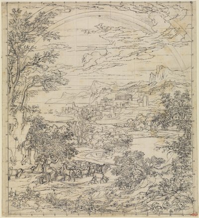Paysage héroïque avec un arc-en-ciel - Joseph Anton Koch