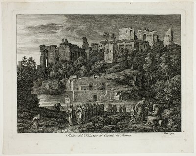 Ruines du palais des Césars à Rome, planche huit de Die Römische Ansichten - Joseph Anton Koch