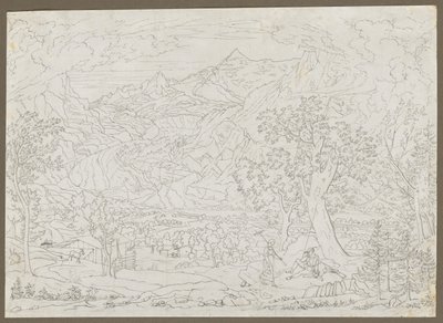 Le Glacier de Grindelwald avec Chasseur et Paysanne au Premier Plan, vers 1823 - Joseph Anton Koch