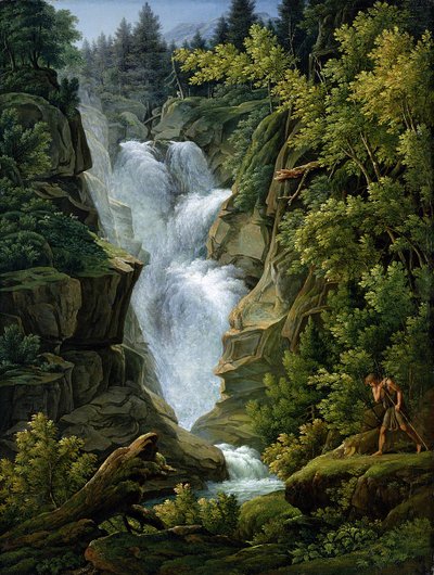 Cascade dans les Hautes-Alpes bernoises, 1796 - Joseph Anton Koch