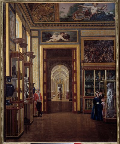 La salle des bijoux au Louvre et enfilade des salles Charles X - Joseph Auguste