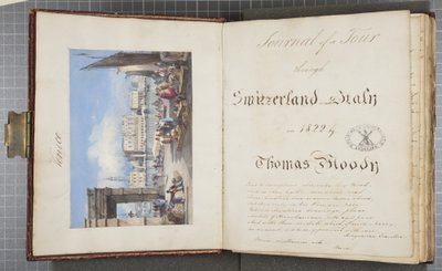 Venise, collé sur la page de titre du Journal de Thomas Moody d