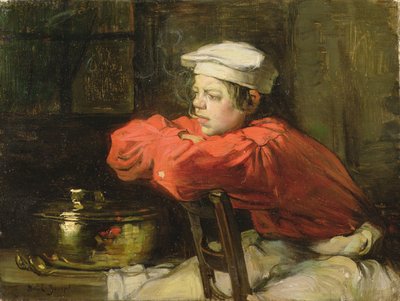 Garçon de cuisine en pause cigarette - Joseph Bail