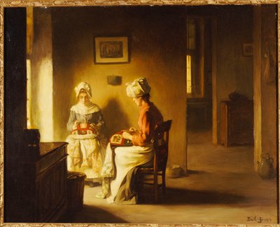 Couturières dans un intérieur - Joseph Bail