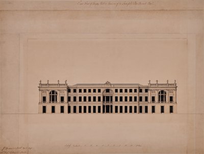 Façade est de Langley Hall dans le Kent - Joseph Bonomi