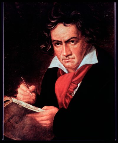 Portrait du compositeur allemand Ludwig van Beethoven écrivant Missa solemnis - Joseph Carl (after) Stieler