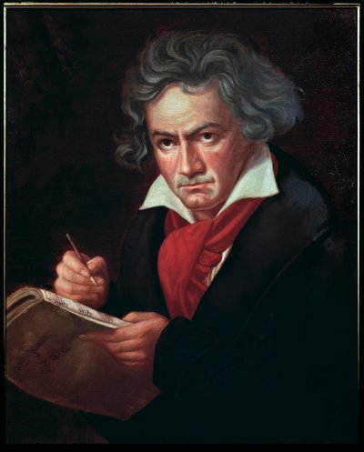 Portrait de Ludwig van Beethoven (1770-1827), musicien allemand, composant la Missa solemnis - Joseph Carl Stieler