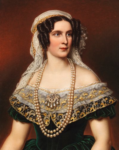 Portrait de la reine Thérèse de Bavière 1792-1854, 1855 - Joseph Carl Stieler
