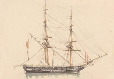 Brigantine simple, voiles affalées - Joseph Cartwright