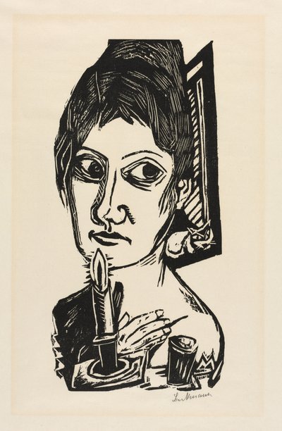 Femme avec une bougie - Joseph Charles Marin