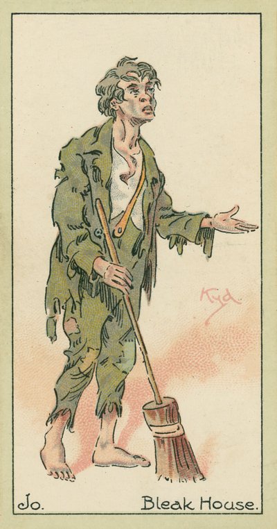 Jo, Bleak House (lithographie couleur) - Joseph Clayton (1856-1937) (after) Clarke