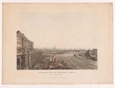 Vue sud de Somerset House, depuis Waterloo Bridge - Joseph Constantine Stadler
