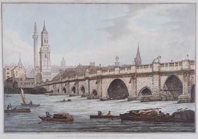 Vieux pont de Londres, Londres, 1790 - Joseph Constantine Stadler
