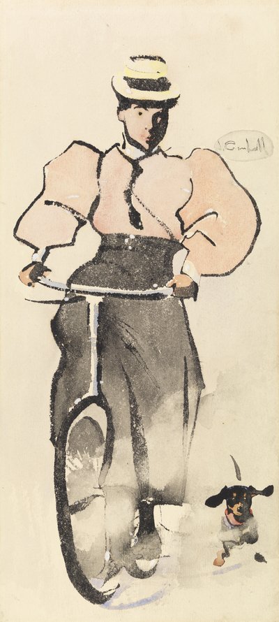 Fille sur un Vélo - Joseph Crawhall