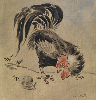 Coq espagnol et escargot - Joseph Crawhall