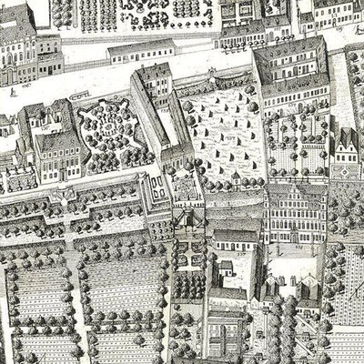 (détail) Carte de Vienne montrant le 135 Alsergrund où Mozart et sa famille ont vécu en 1788 - Joseph Daniel Huber