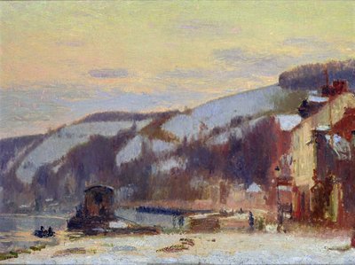 Colline à Croisset sous la neige - Joseph Delattre