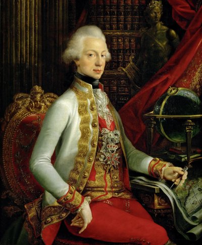 Grand-duc Ferdinand III de Toscane 1769-1824 assis dans sa bibliothèque, 1797 - Joseph Dorffmeister
